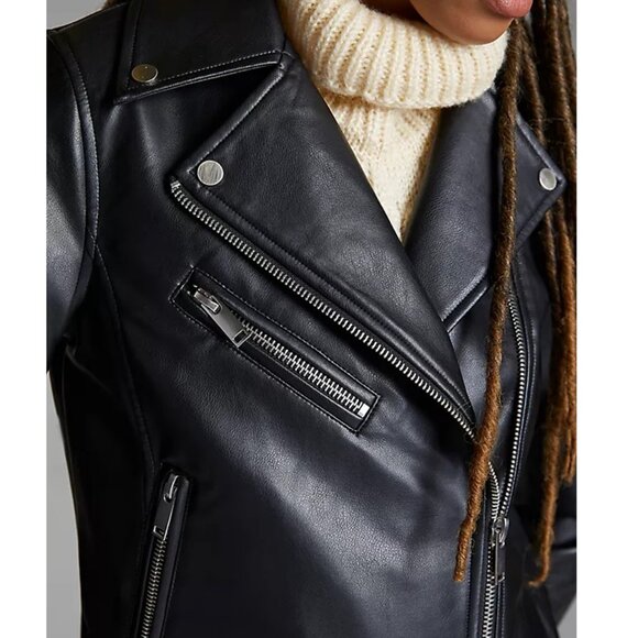 Anthropologie Avec Les Filles Faux Moto Jacket - Picture 3 of 11